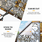 Stained Glass Window Privacy Film: Non-Adhesive Sun and Landscape Mosaic Design - Image 6