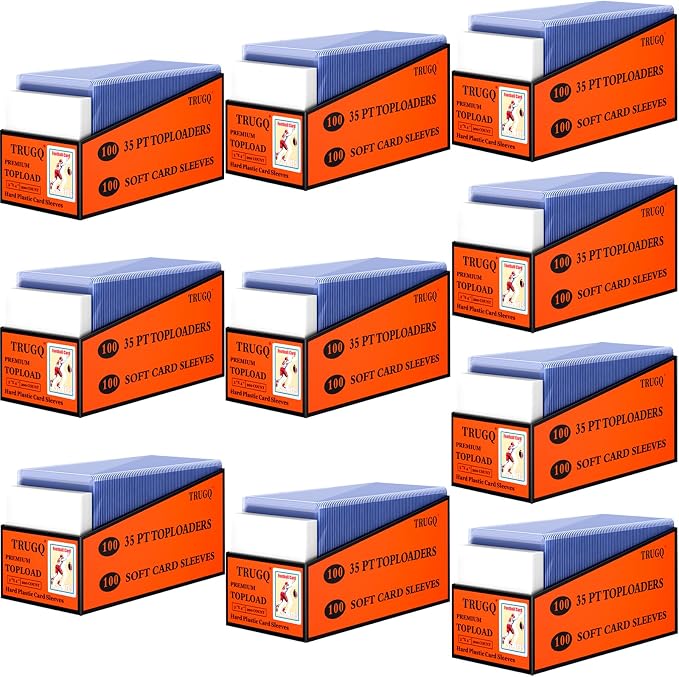 2000 Card Sleeves Top Loads for Cards, Toploaders Hard Plastic for Trading Game by TRUGQCardGuardians