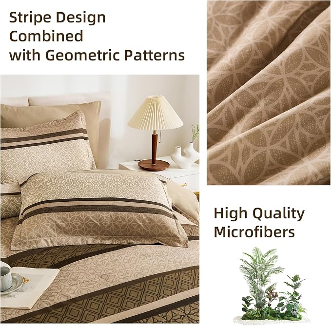 WONGS BEDDING Comforter Set Full Size, Minimalist Geometric Soft Lightweight - Image 8
