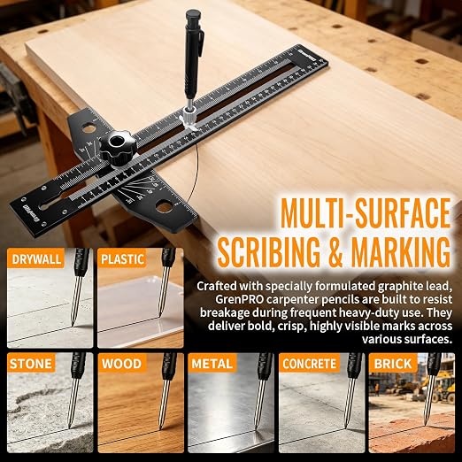 GRENPRO Combination Speed T-Square Ruler Angle Finder Woodworking Tools | - Image 6