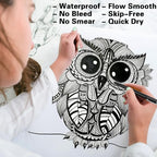 Muchcute Micro Fineliner Drawing Art Pens: 8 Black Fine Line Waterproof Ink Set - Image 4