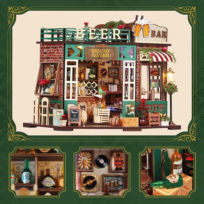 Book Nook, Beer Shop DIY Miniature House Kit - Image 5