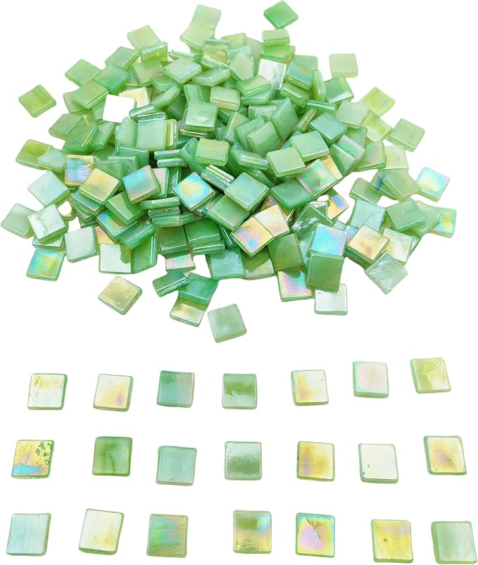 1.1 LB Ice Jade Mosaic Tiles, 0.59“ Square Glass Mosaic Pieces - Image 4