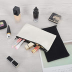 12 Pieces White Cotton Canvas Makeup Bag, Blank DIY Craft Bag - Image 3