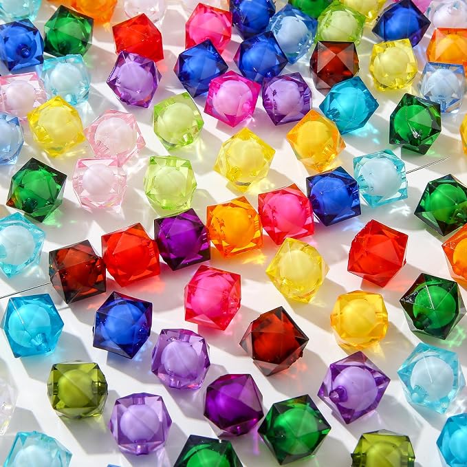 16mm Color Acrylic Beads 100pcs Cute Candy Colors Spacer Beads Loose Beads by BERMRO