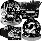 168Pcs Bad Two The Bone Birthday Party Supplies Serves 24 | Rock And Roll by Greencian