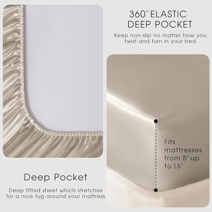 FreshCulture Satin Sheets Twin XL Bed Set - Image 4