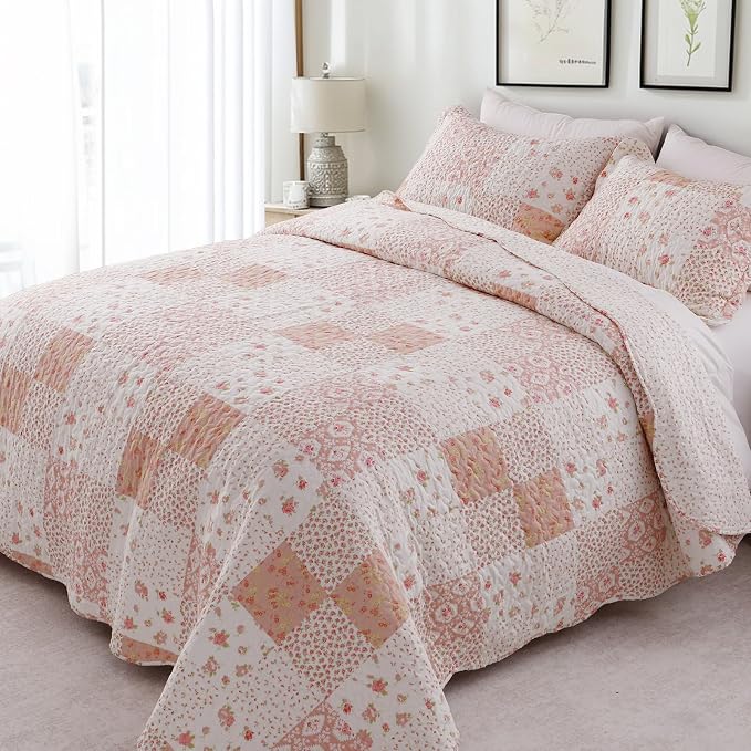 GOONE King Quilt Set 104"x90", 50% Cotton Blend Lightweight Washed Coverlet - Image 8