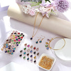 Inbagi 160 Pcs Crystal Birthstone Charms Beads Pendants and Lobster Claw Clasp - Image 7