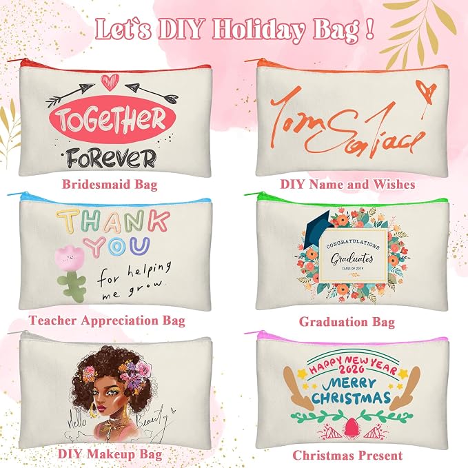 Legigo Blank Canvas Bag Zipper Pouch Makeup Bags Bulk - Image 4