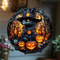 Witchy Fox & Pumpkins Acrylic Suncatcher by Unknown