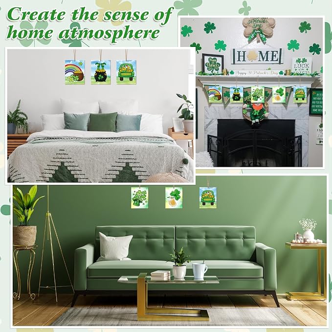 COCHIE 10 Pieces Large St. Patrick's Day Unfinished Wood Crafts to Paint - Image 5