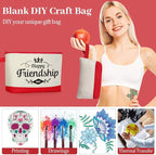 Silkfly 15 Pcs Cotton Canvas Makeup Bags Cosmetic Zipper Bags 10.2 x 5.5 x 2'' - Image 6