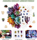 Bodhipnjoy Wooden Puzzles for Adults, Flower Succulent Jigsaw Puzzle- 5mm - Image 3