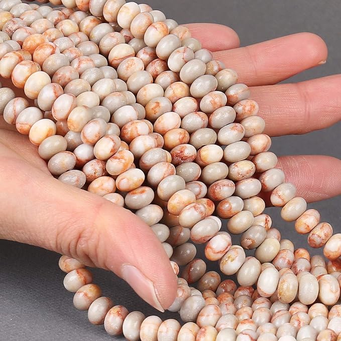 ICAI Beads 5x8mm Natural Beads Rondelle Spacer Loose Beads - Image 3