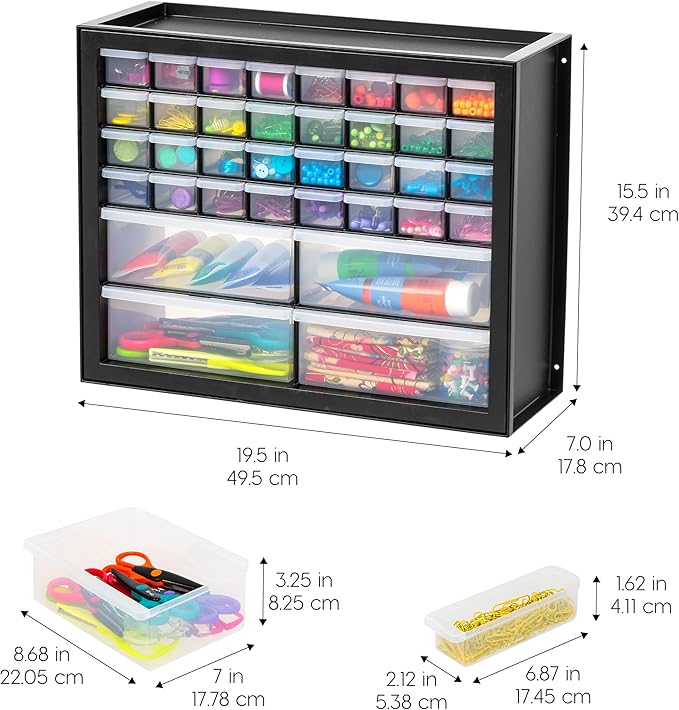 IRIS USA 36-Drawer Storage Cabinet, Made in USA, Small Parts Storage Craft - Image 3