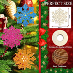 Wooden Christmas Snowflake Ornaments to Paint Christmas Decoration Cutouts - Image 10