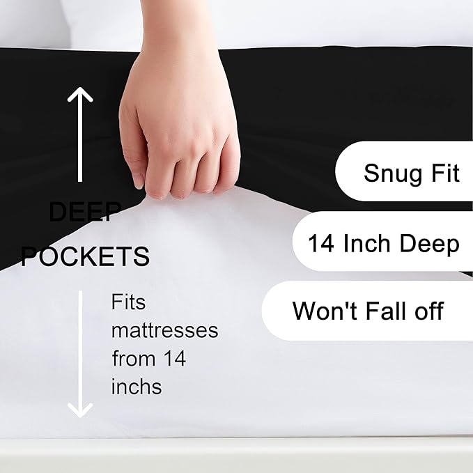 Hotella 100% Microfiber 60"x80" Queen Size Fitted Sheet Only, Hotel Quality - Image 2