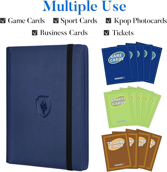 Premium 9 Pocket Card Binder for 360 Cards, Fabmaker PU Cover Trading Card - Image 3