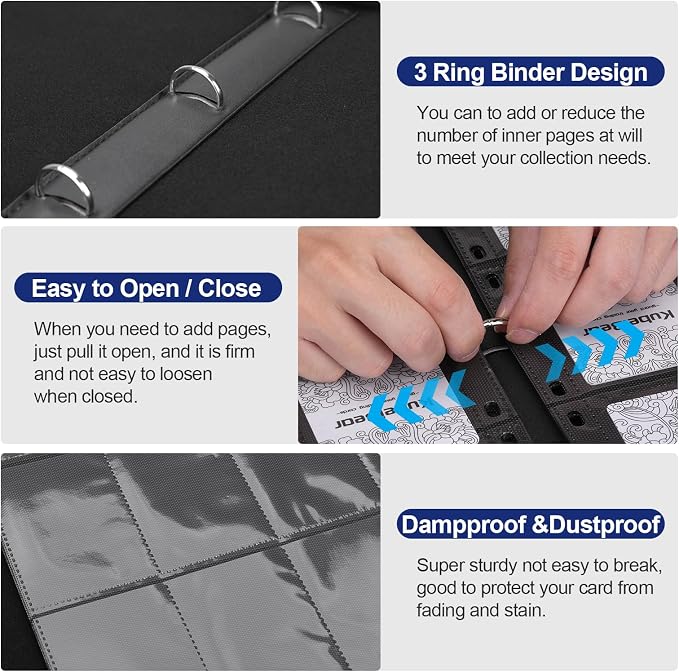 Card Binder – 720 Capacity, Zippered Trading Card Holder - Image 3