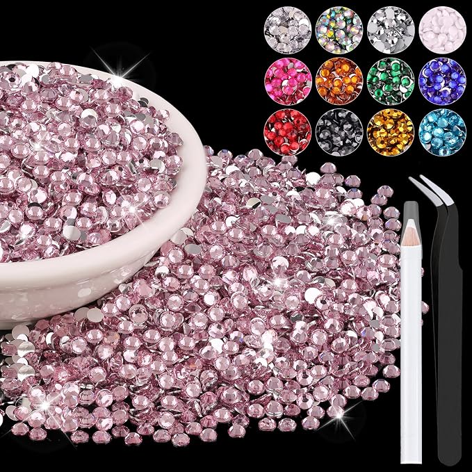 8000PCS 3mm Resin Rhinestones in Bulk, Bedazzling Flatback Crystals Rhinestones by BELLEBOOST