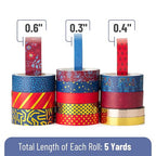 Mr. Pen- Washi Tape Set, 15 Rolls, Metallic Foil | 5 Yards/Roll, Washi Tape - Image 4