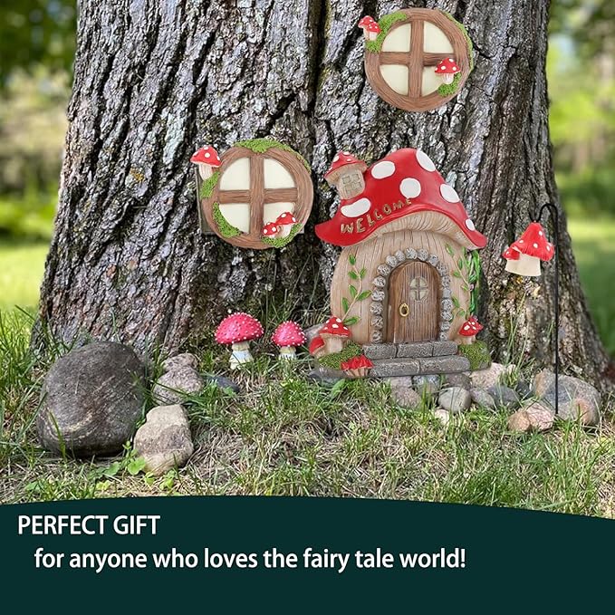 Miniature Fairy Garden Accessories Christmas Decorations Mushroom Fairy Door - Image 4