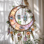 Crescent Moon Lanterns & Flowers Acrylic Suncatcher by Unknown