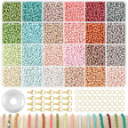 TEXGIZRLY 3mm Seed Beads for Jewelry Making Bracelet Making Kit Adults | 24 by TEXGIZRLY