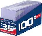 100 Toploaders, 35pt 3"x4" Clear Hard Plastic Card Sleeves | Fit 2.5" x 3.5" by JohnBee