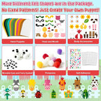 WATINC 12Pcs Hand Puppet Making Kit, Art Craft Felt Sock Puppet Toys, Creative - Image 3