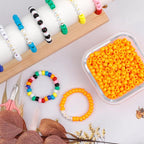 1000Pcs Pony Beads Bracelet 9mm Orange Plastic Barrel Pony Beads - Image 5