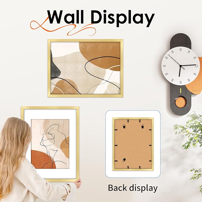 FIXSMITH 12x16 Picture Frame Gold Set of 2, Photo Frame - Image 5