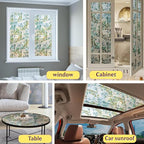 Retro Flowers Window Privacy Film, Magnolia Stained Glass Decorative Window Film - Image 5