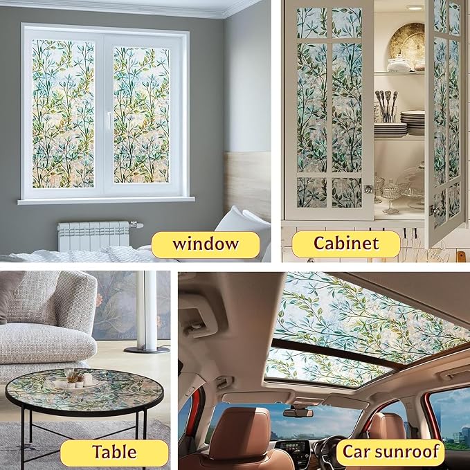 Retro Flowers Window Privacy Film, Magnolia Stained Glass Decorative Window Film - Image 5