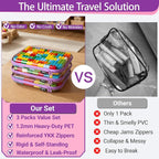 YQBRAO 3-Pack Large Clear Hard Shell Zipper Case, 1.2mm Ultra-Thick Rigid Toy & - Image 2