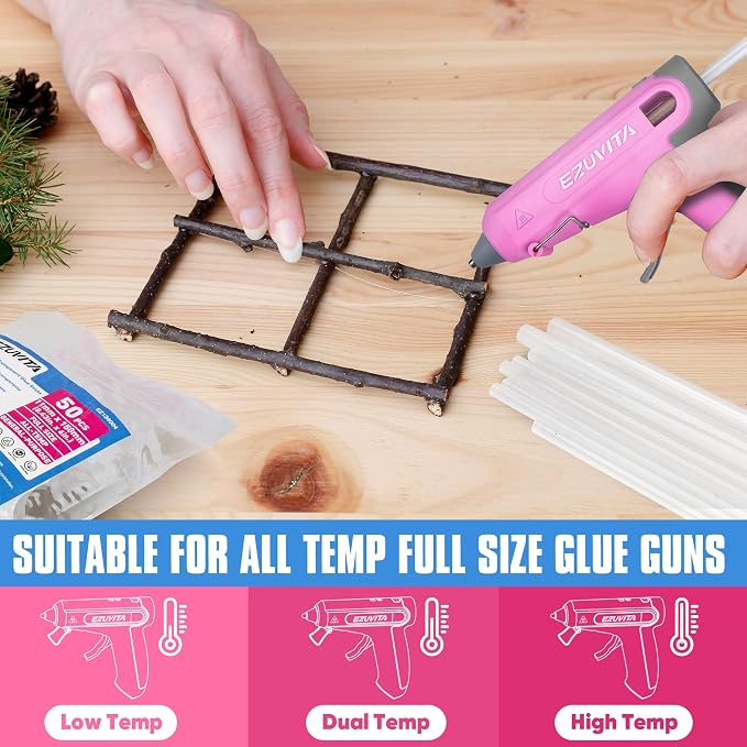 EZUVITA 50-Pack Full Size Hot Glue Sticks, 0.43” Dia x 6” Long | Clear - Image 5