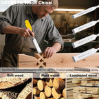 GREBSTK 4-Piece Ultra-Sharp Wood Chisel Set, CR-V Steel Beveled Blades - Image 5