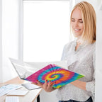 Tie Dye Round Ring Binders 1.5 Inch Rainbow 3 Ring Clipboard Binder - Image 9