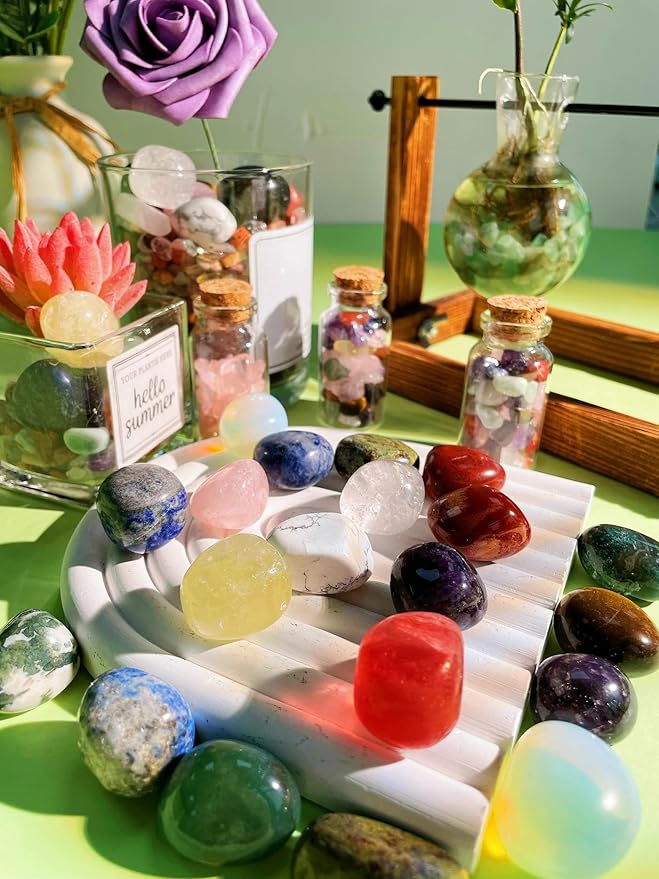 DUQGUHO 15 Pcs Natural Crystals Bulk Tumbled Stones Polished Irregular Quartz - Image 2