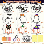 Renbuzhu 40PCS Halloweens Crafts Bulk: Ghosts Pumpkins Paper Suncatchers DIY - Image 4