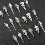 DanLingJewelry 30Pcs 6 Styles Antique Silver Raven Skull Bird Head Skeleton - Image 6