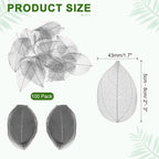 uxcell 100 Pcs Grey Skeleton Leaves - Image 2