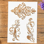 TIAMECH A4 Reusable Damask Frame Lines Stencil by TIAMECH