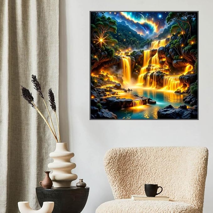 Waterfall Diamond Art Kits for Adults, Landscape Diamond Painting 14x14in | 5D - Image 2