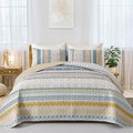 WONGS BEDDING Boho Quilt Set California King Size, Lightweight Microfiber by WONGSBEDDING
