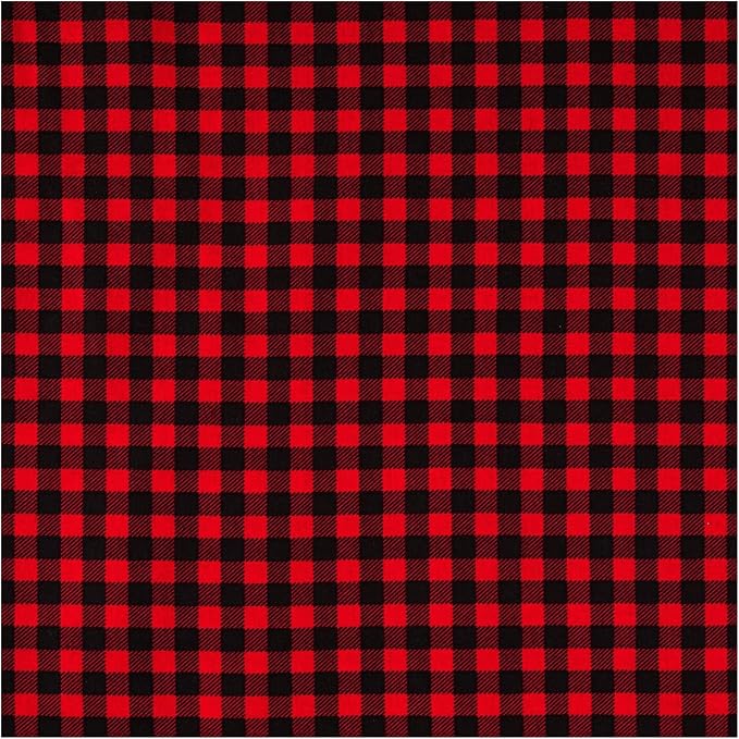 Hobby Lobby Red & Black Buffalo Check Cotton Calico Fabric, 1 Yard | Precut by HobbyLobby