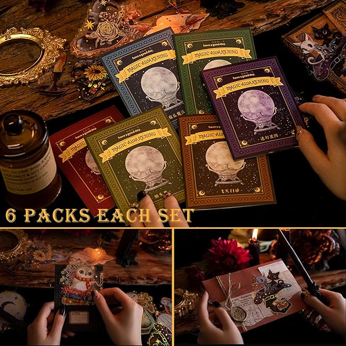 Yoksas Vintage Gold Foil Holographic Magic Witchy Big Stickers - Image 2