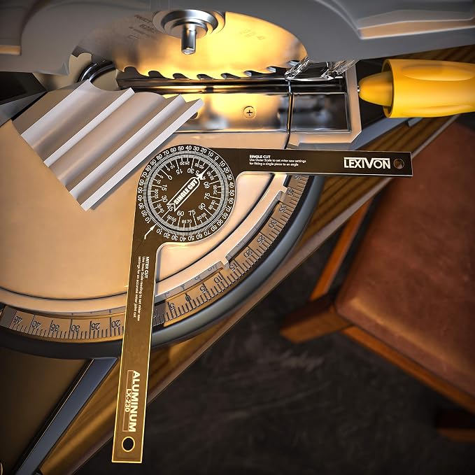 LEXIVON Aluminum Miter Saw Protractor | 7-Inch Rust Proof Angle Finder - Image 9