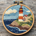 Punch Needle Kits for Beginners Sea Lighthouse 20x20cm | Easy for Beginners by Unknown